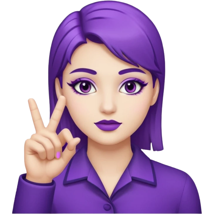 Main violette avec l’Index lever no background emoji