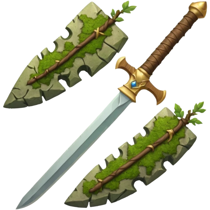 earth elemental weapon with leaves emoji
