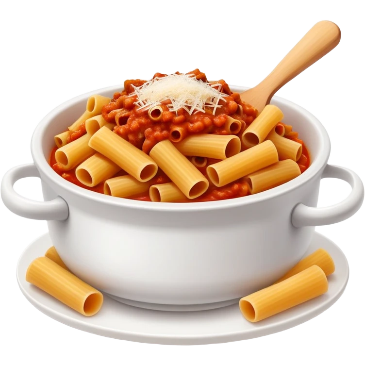 Bowl of rigatoni bolognese  emoji