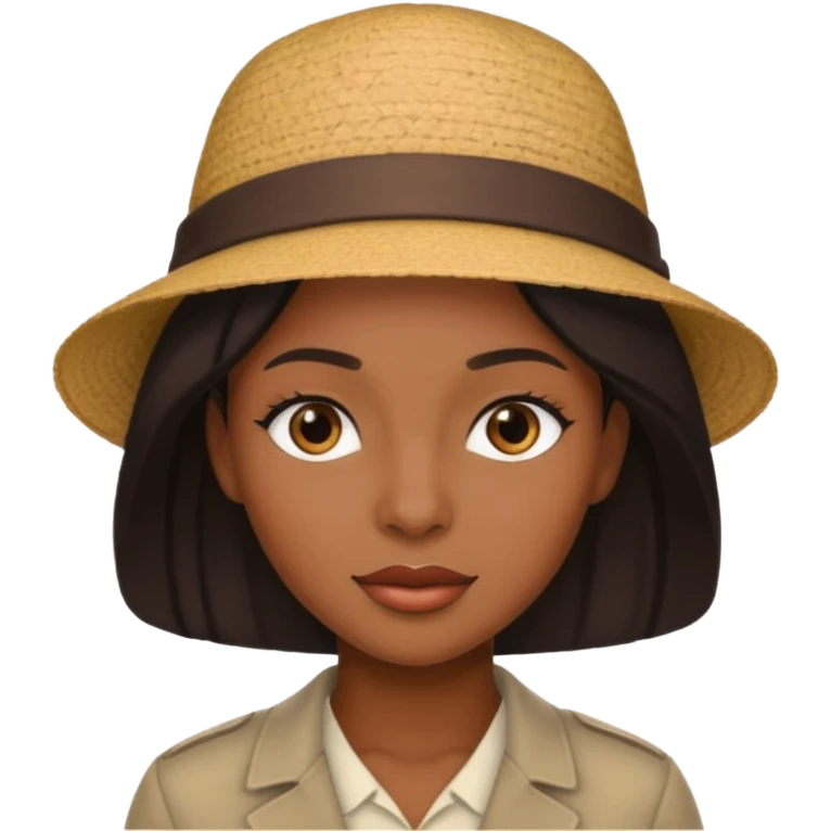 black woman with hat emoji
