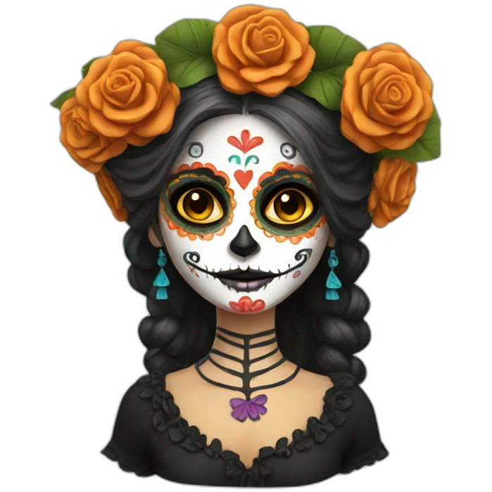 dia de los muertos girl happy emoji