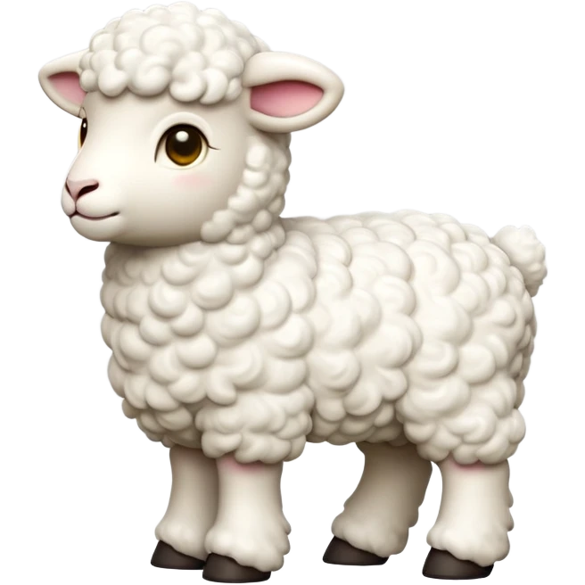 cinematic-[lamb]-realistic-full-body-standing-emoji,-tail-flicking-lazily,-head-tilted-dramatically,-curly-[white]-fur,-simplified-yet-realistic-focused-features,-highly-detailed,-glowing-with-an-almost-sarcastic-glow emoji