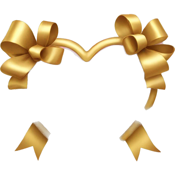 light pink heart with gold bow emoji