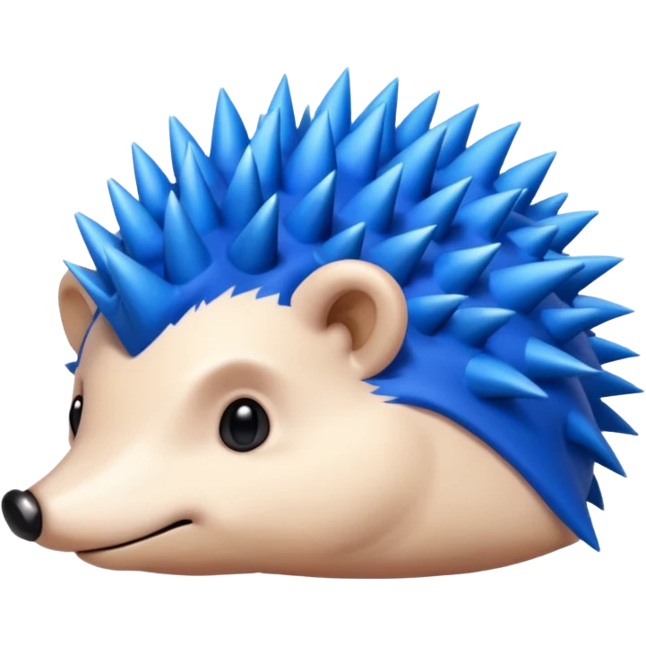  A blue hedgehog with 6 spines only face no whiskers emoji