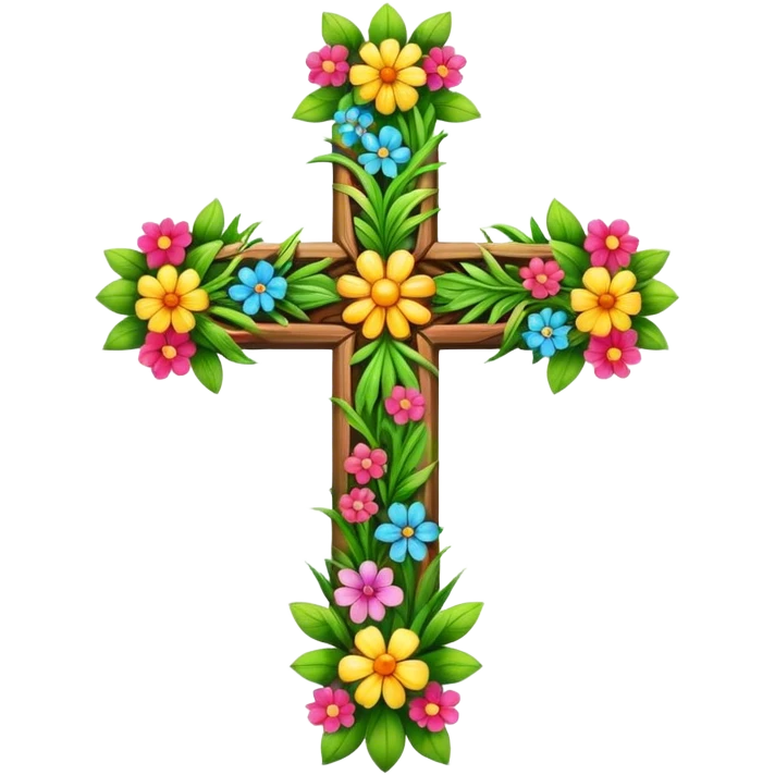 cross with flora emoji