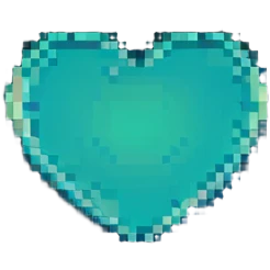 glowing pixel heart emoji