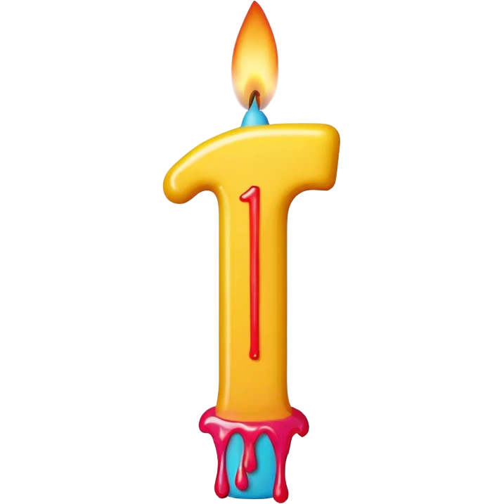 Birthday candles with the shape of the number 15 emoji