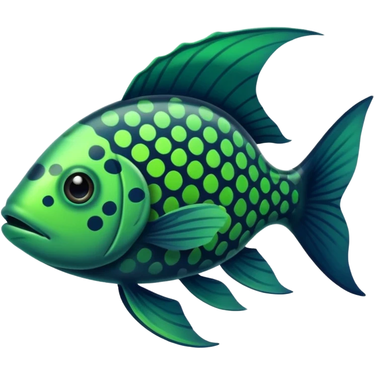 spotted fish black green emoji
