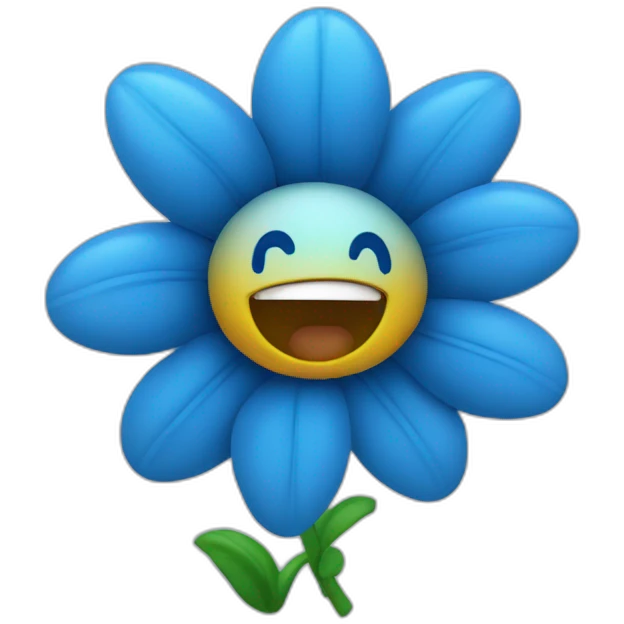 flower head with blue body dancing emoji