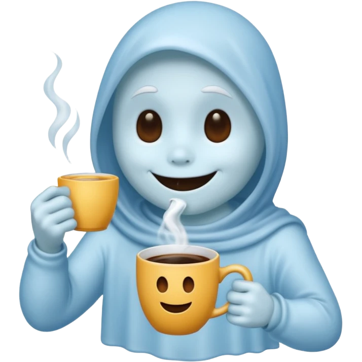 Casper the Ghost Drinks Coffee emoji