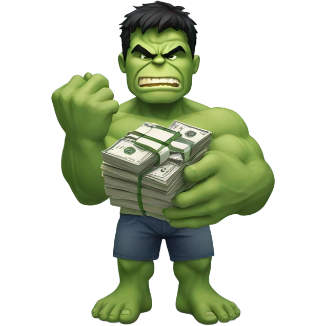 Hulk holding money emoji
