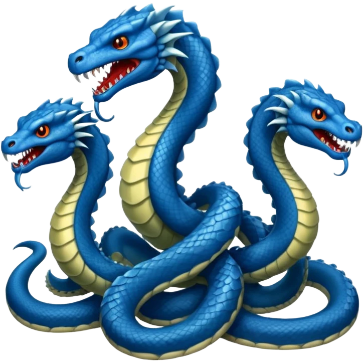 Blue Hydra with 3 heads emoji