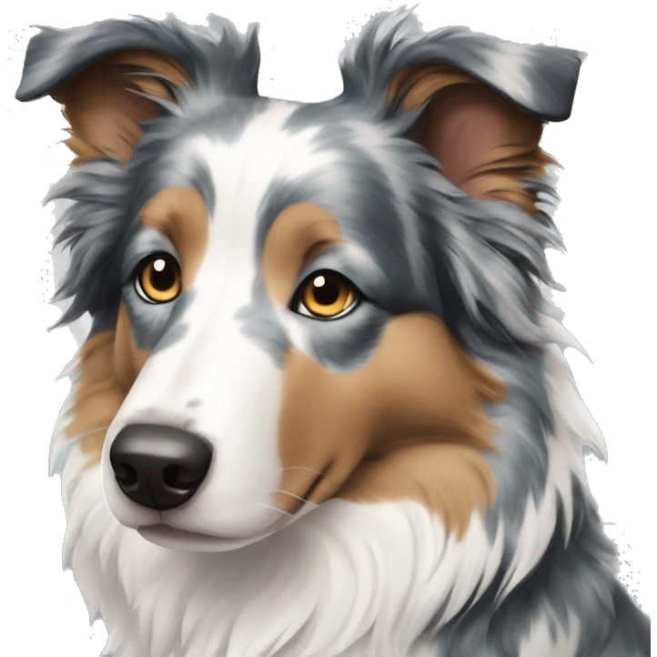 Create a blue merle border collie emoji emoji