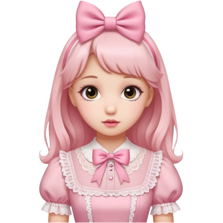 Fiyonklu ve pembe lolita emoji