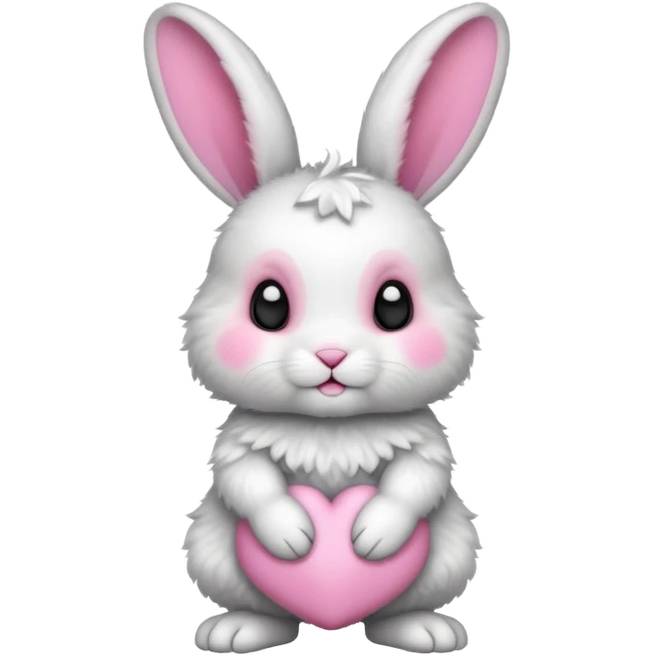 a white and black baby rabbit staying on its four legs emoji