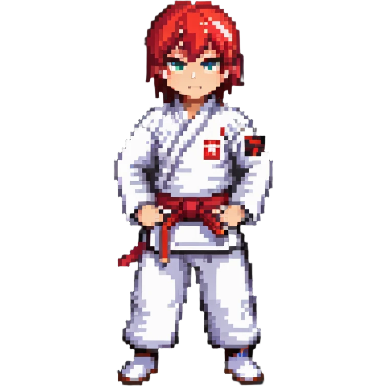 Martial arts gi with red belt emoji