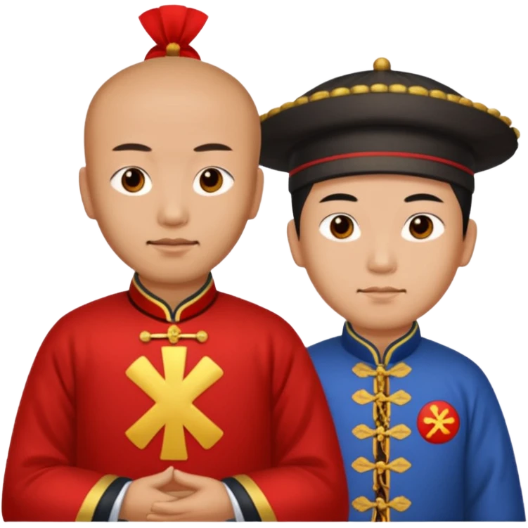 qing empire man holding a red x to a non-qing empire man emoji