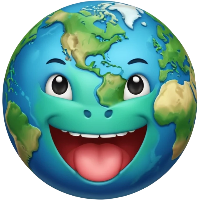 planet earth  with a bite emoji