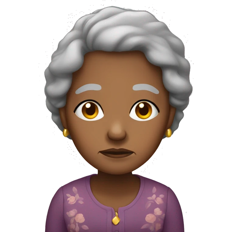 Elderly African American lady sad emoji