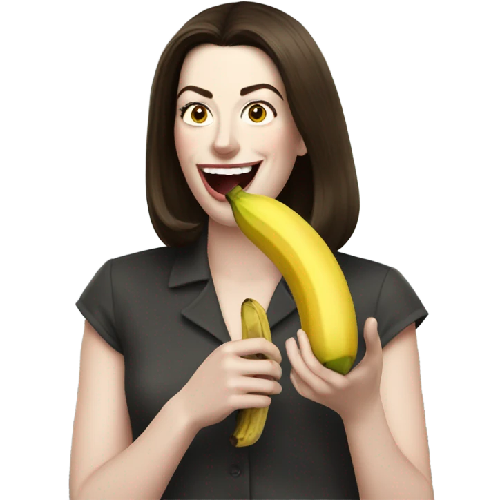 anne hathaway eating a banana emoji
