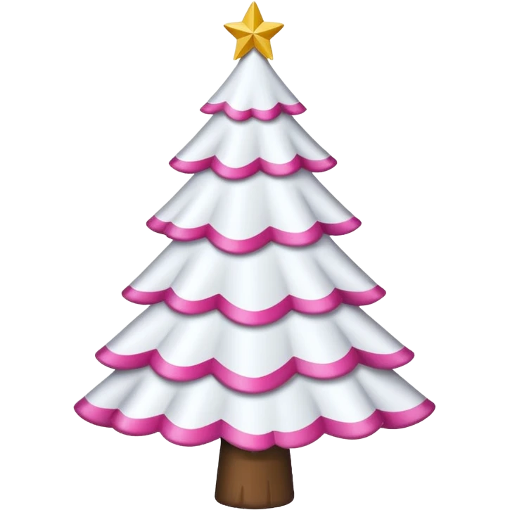 WHITE CHRISTMAS TREE WITH PINK BOWS emoji
