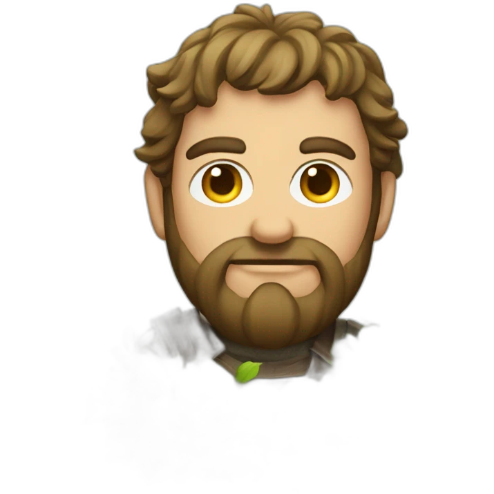medieval serious man hidden behind bush emoji