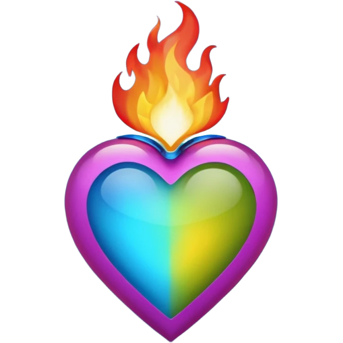 Make flaming hearts in all colours emoji