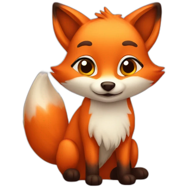Cute funny fox emoji