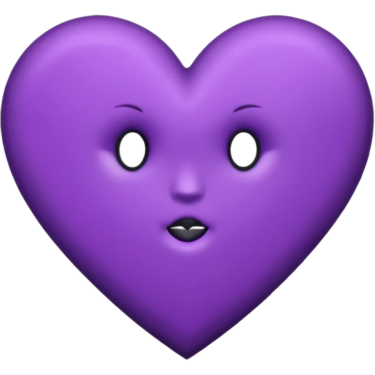 goth heart with purple velvet and silver studs emoji