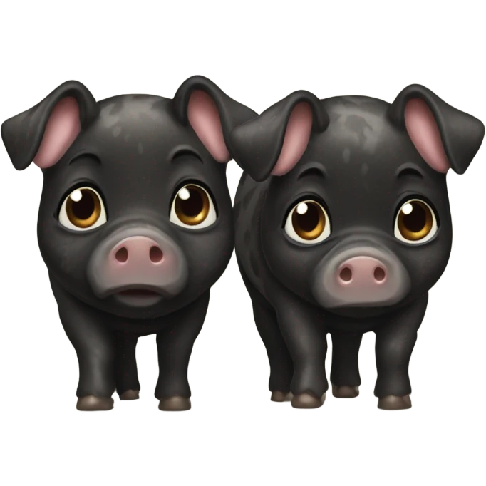 Two black brindle pigs emoji