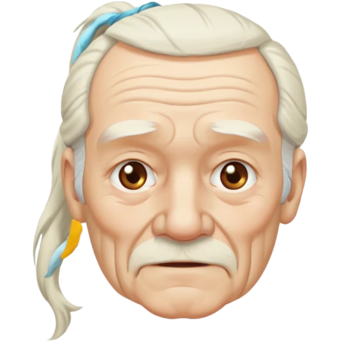 Old man with long white pony tail emoji