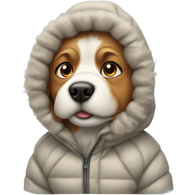 Dog wearing a parka emoji
