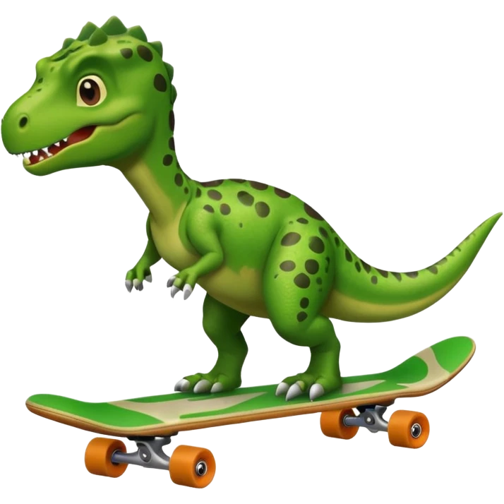 Dinosaur on a skateboard emoji