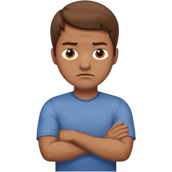 annoyed man with crossed arms emoji