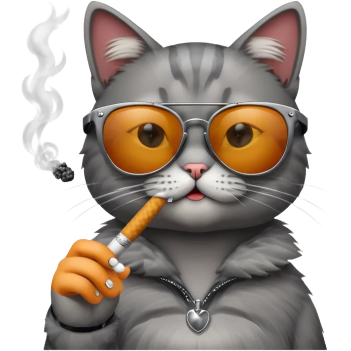 Cat with sunglasses smoking  emoji