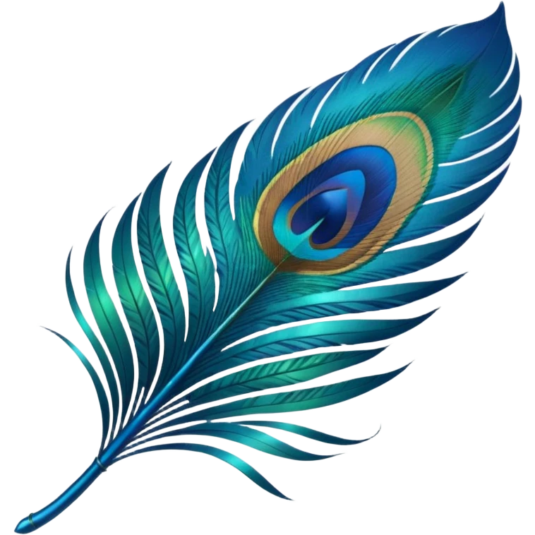 Peacock's feather beautifully design and detailed clearly emoji