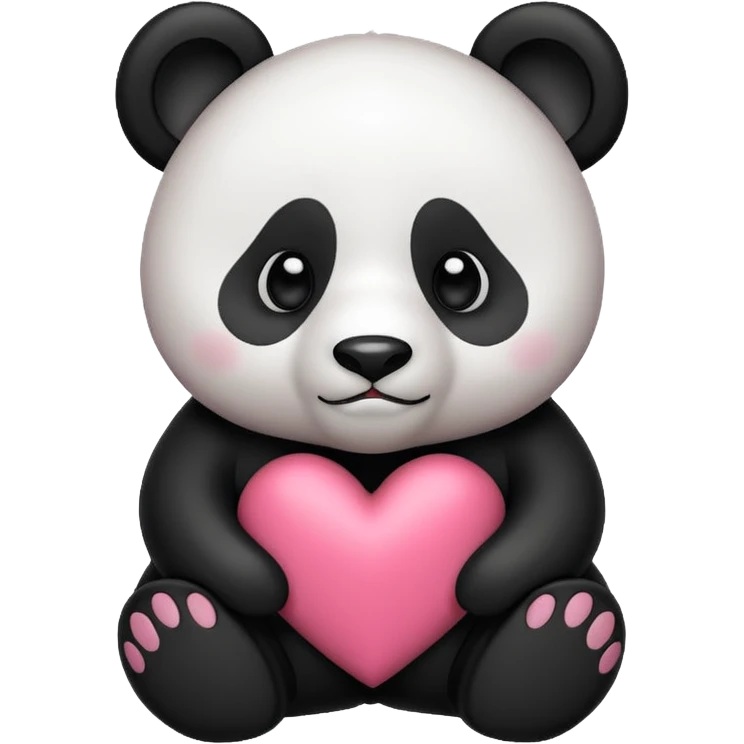 Panda blanco corazón rosa emoji