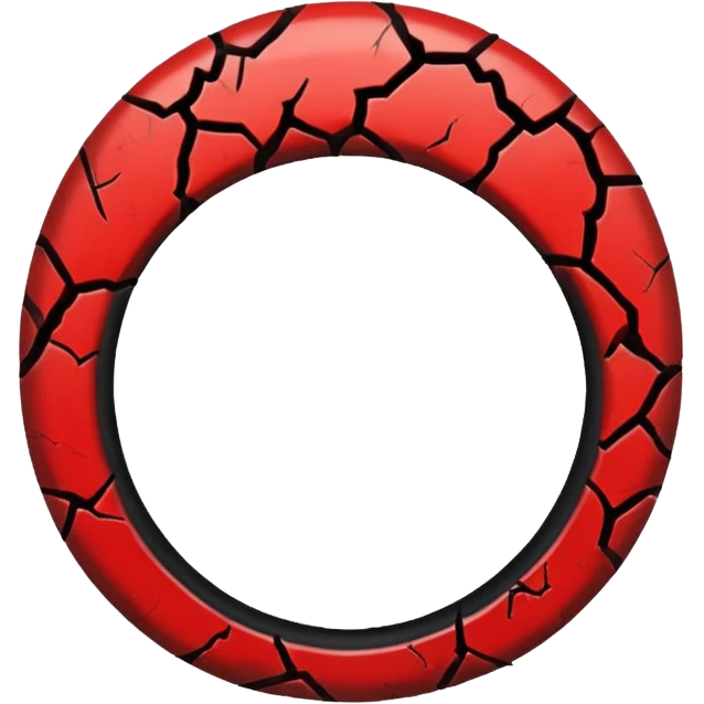 iOS sticker, cursed ring, black shades, red crack, minimal emoji