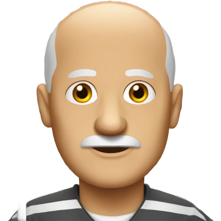 Bald old man in prison emoji