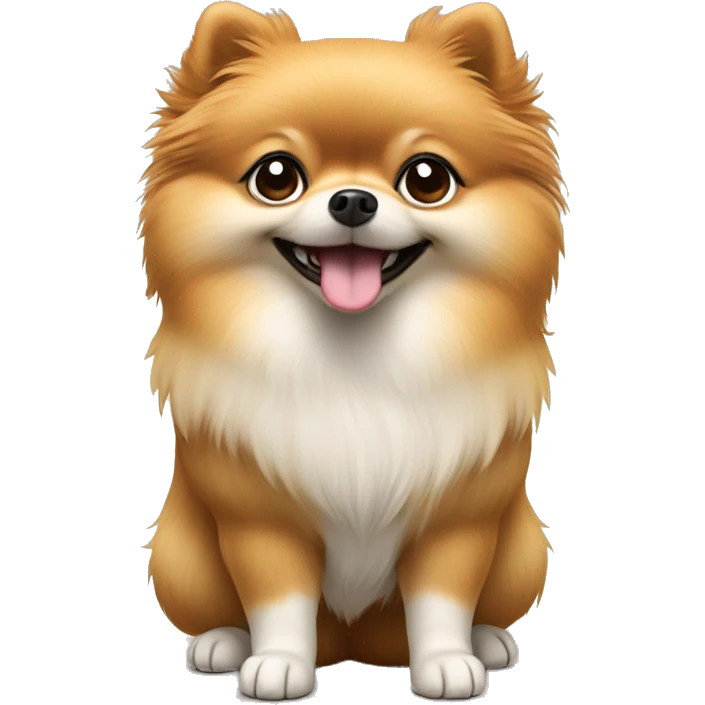 cute Pomeranian dog (Spitz) standing on its hind legs, holding its front paws together to form a heart shape  emoji