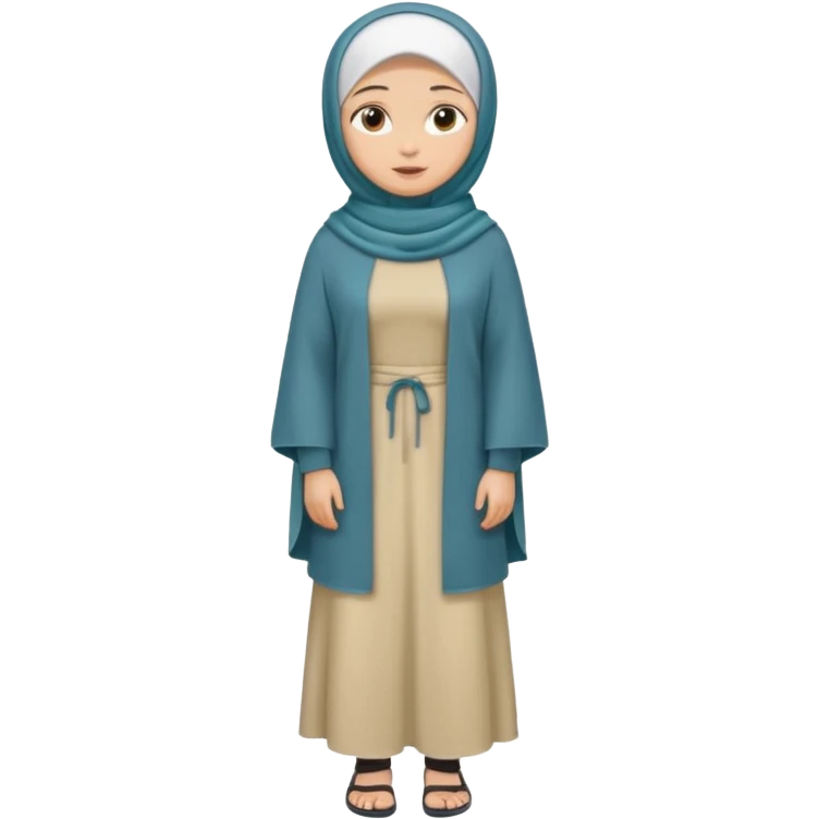 Girl hijab stand up full body and legs emoji