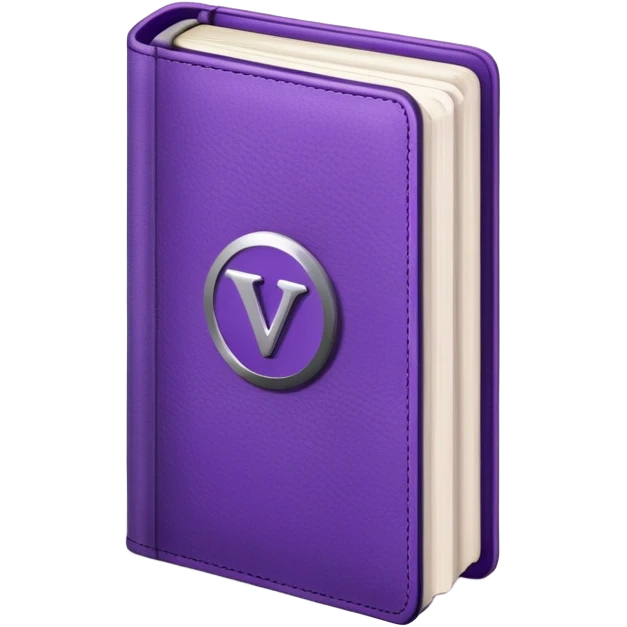 Purple book with "VOL. 5" written on the cover emoji