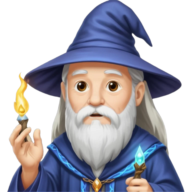 old wizard casting spells emoji