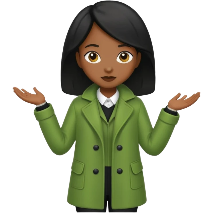 green coat black girl  emoji