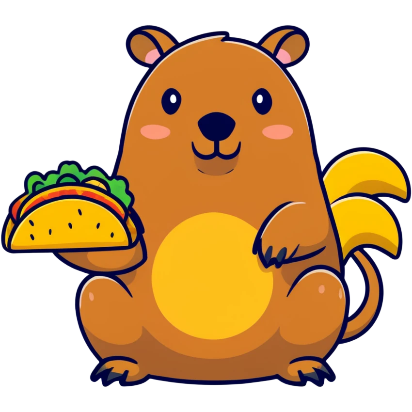 Capy eating taco emoji