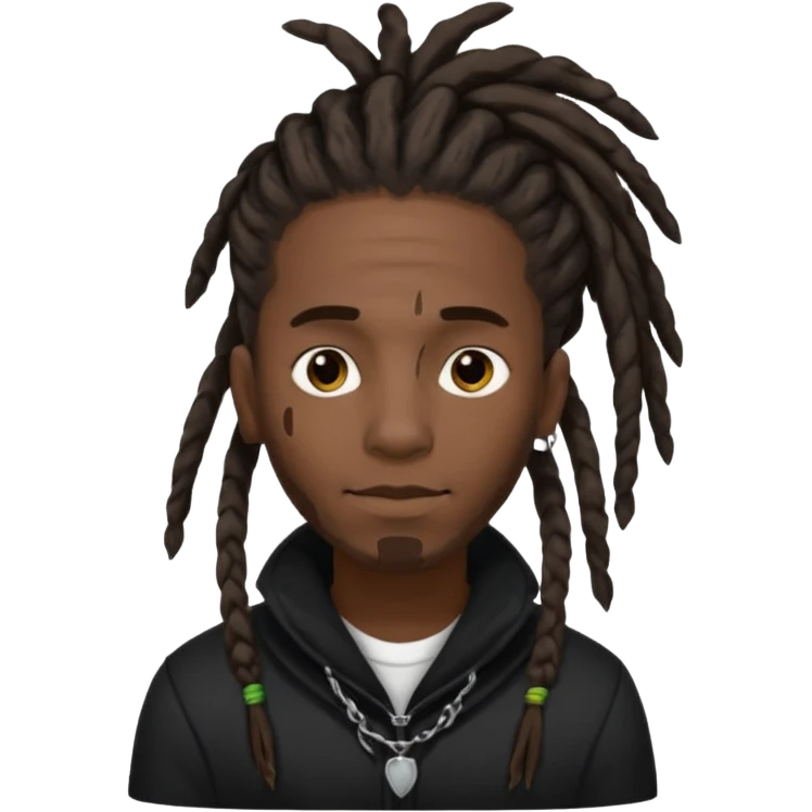 black male with dreads and a birthmark on his left cheek playboi carti in black clothing emoji