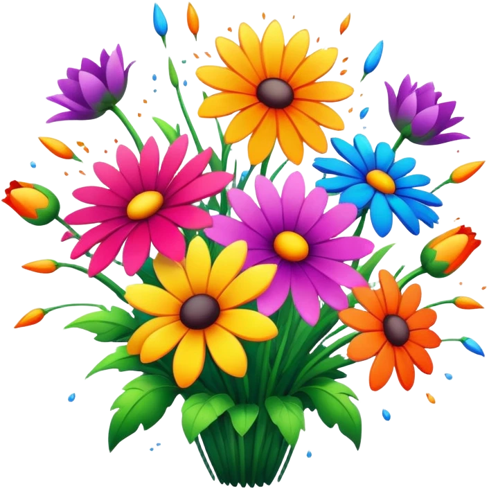 Exploding flowers emoji