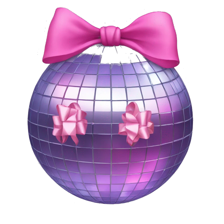 Disco ball with pink bow emoji