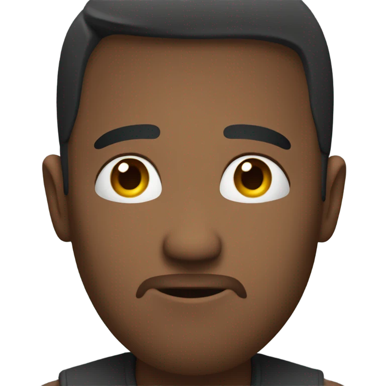 Suspicious look 3/4 profile emoji