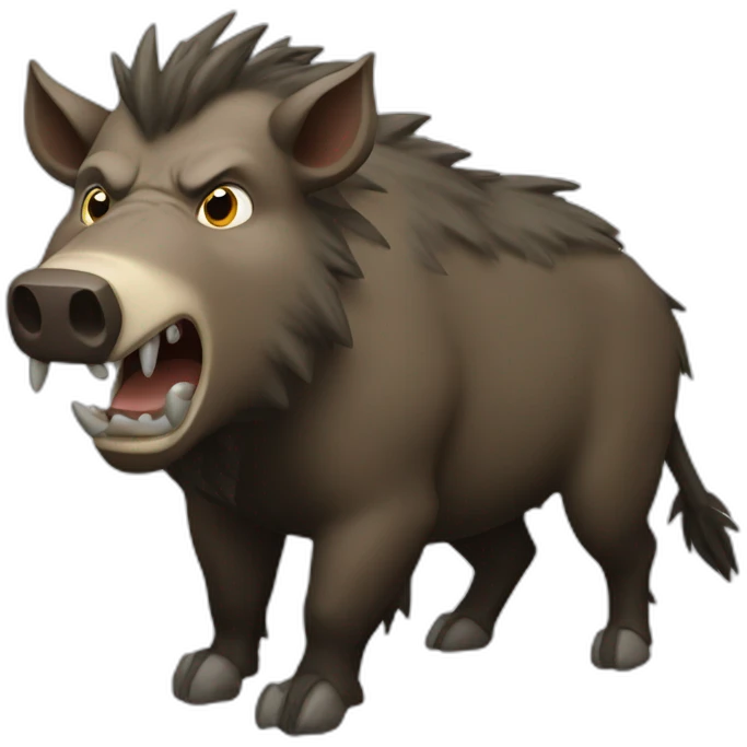 aggressive boar emoji
